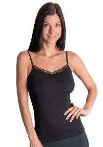 Dámská košilka na úzká ramínka s krajkou Blanca Emili Barva/Velikost: černá / L/XL
