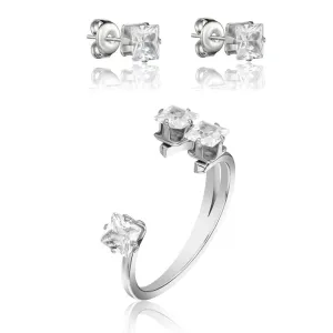 Emily Westwood Módní sada šperků s krystaly WS089S (prsten, náušnice)