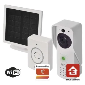 EMOS GoSmart Domovní bezdrátový bateriový videozvonek s WiFi a solárním panelem H4030