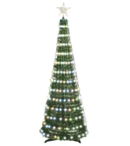 LED dekorace EMOS 244 LED vánoční stromek se světelným řetězem a hvězdou, 1,5 m, vnitřní, ovladač, časovač, RGBD5AA02)