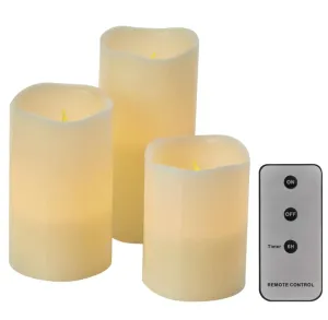 Emos LED dekorace – vosková svíčka, různé velikosti, 3x AAA, vnitřní, vintage, 3 ks, ovladač DCCV07