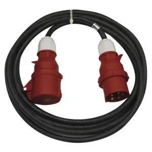 Emos 3 fázový venkovní prodlužovací kabel 20 m / 1 zásuvka / černý / guma / 400 V / 2,5 mm2 PM0904