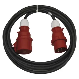 Emos 3 fázový venkovní prodlužovací kabel 25 m / 1 zásuvka / černý / guma / 400 V / 2,5 mm2 PM0905