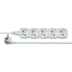 Emos Prodlužovací kabel 5 m / 5 zásuvek / bílý / PVC / 1 mm2 P0515