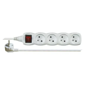 Emos Prodlužovací kabel 10 m / 4 zásuvky / s vypínačem / bílý / PVC / 1 mm2 P1410