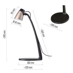 Emos LED stolní svítidlo GLORY, černá/šampáň Z7503CH