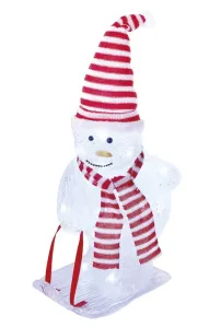 Emos LED vánoční sněhulák s čepicí a šálou, 46 cm, venkovní i vnitřní, studená bílá DCFC19