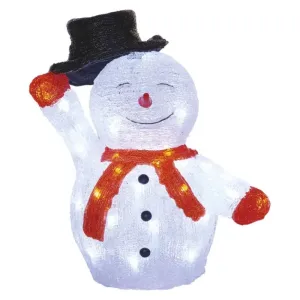 Emos Lighting DCFC18 LED vánoční sněhulák s kloboukem, 36 cm, venkovní i vnitřní, studená bílá, časovač Studená bílá