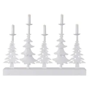 Emos LED svícen – vánoční stromy se svíčkami, 24 cm, 2x AA, vnitřní, teplá bílá, časovač DCAW14 DCAW14