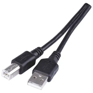 Emos Nabíjecí a datový kabel propojovací USB-A 2.0 / USB-B 2.0, 2 m, černý SB7202