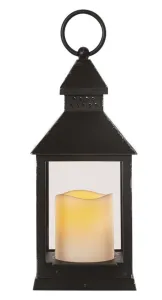 Emos LED dekorace – lucerna antik černá blikající, 3x AAA, vnitřní, vintage, časovač DCLV02