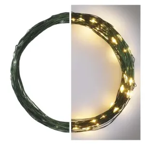 EMOS D3AW04 LED vánoční nano řetěz zelený, 7,5 m, venkovní i vnitřní, teplá bílá, časovač