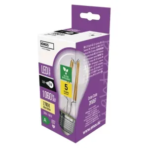 Emos LED žárovka Filament A60 / E27 / 5 W (75 W) / 1 060 lm / teplá bílá ZF5157 #4787072