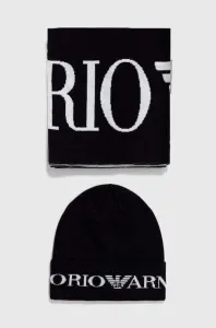 Dětská čepice a šátek Emporio Armani černá barva