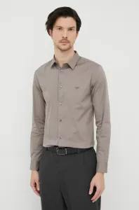 Košile Emporio Armani pánská, černá barva, regular, s klasickým límcem, 8N1C09 1NI9Z #4735791