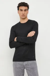 Tričko s dlouhým rukávem Emporio Armani černá barva