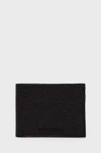 Kožená peněženka a držák na karty Emporio Armani pánský, černá barva, Y4R378 Y068E