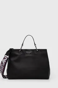 Kožená kabelka Emporio Armani černá barva