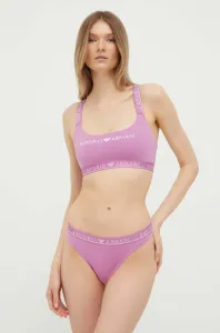 Podprsenka a brazilky Emporio Armani Underwear fialová barva