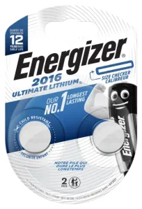 Energizer knoflíková baterie CR2016 Ultimate Lithium BP2, 2ks