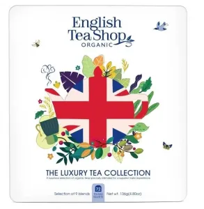 English Tea Shop Dárková sada Union Jack bílá v plechové kazetě BIO 72 sáčků