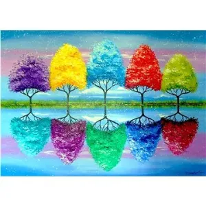 ENJOY Puzzle Stromy s barevnou historií 1000 dílků