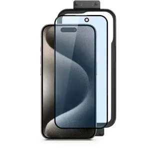 Epico 3D+ ochranné sklo s filtrem proti modrému světlu pro iPhone 15 Plus - s instalačním rámečkem