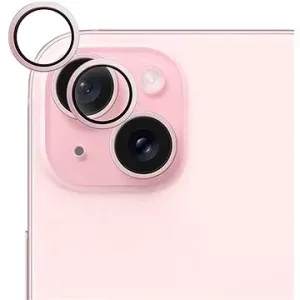 Epico hliníkové ochranné sklo na čočky fotoaparátu pro iPhone 15 / 15 Plus - růžová