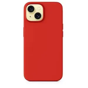 Epico Mag+ silikonový kryt pro iPhone 15 s podporou MagSafe - tmavě červený