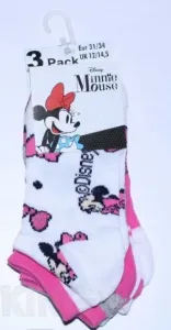 EPlus Sada 3 párů dětských ponožek - Minnie růžovo-bílý mix Velikost ponožek: 27-30