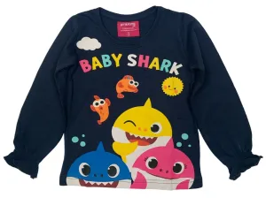 EPlus Dívčí tričko s dlouhým rukávem - Baby Shark růžové Velikost - děti: 116