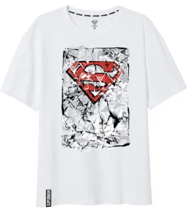 EPlus Pánské tričko - Superman bílé Velikost - dospělý: XXL