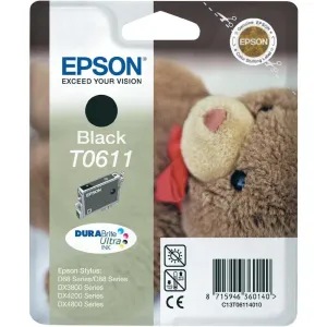 EPSON T0611 (C13T06114010) - originální cartridge, černá, 8ml