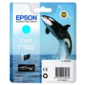 EPSON T7602 (C13T76024010) - originální cartridge, azurová, 25,9ml
