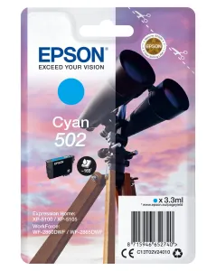 Epson 502 C13T02V24020 azurová (cyan) originální cartridge, výprodej