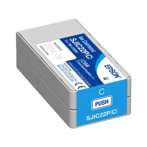 Epson SJIC22P(C) C33S020602 pro ColorWorks, azurová (cyan) originální cartridge #326137