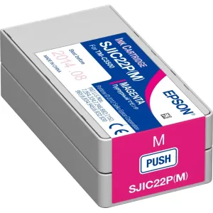 Epson SJIC22P(M) C33S020603 pro ColorWorks, purpurová (magenta) originální cartridge #326138