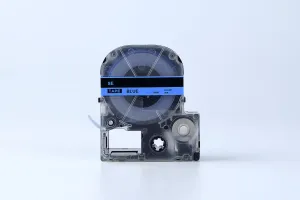 Epson SE12BW, 12mm x 8m, černý tisk / modrý podklad, plombovací, kompatibilní páska