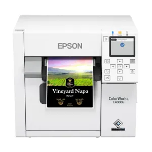 Epson ColorWorks C4000e (bk) C31CK03102BK, barevná tiskárna štítků, Gloss Black Ink, cutter, ZPLII, USB, Ethernet
