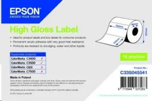 Epson C33S045541 High Gloss, pro ColorWorks, 102x152mm, 210ks, bílé samolepicí etikety #325460