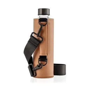 EQUA skleněná láhev s obalem z umělé kůže Crossbody Maple 750 ml