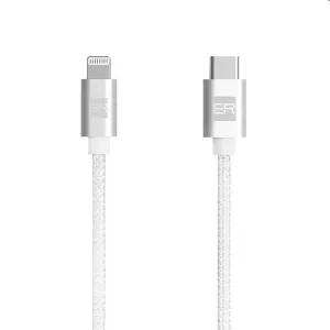 ER POWER Datový a nabíjecí kabel USB-C/Lightning, MFi, 1,2 m, bílý