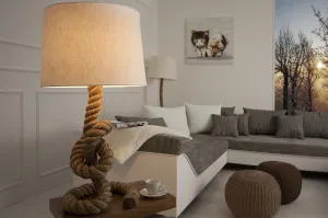 Estila Designová stylová stolní lampa Marinero 85cm přírodní krémová