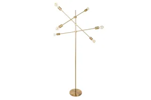 Estila Moderní stojací lampa Elke s nastavitelnými rameny ve zlatém odstínu 163cm