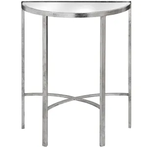Estila Designový zrcadlový půlkruhový stolek