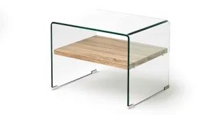 Estila Skleněný moderní příruční stolek Alize 63cm