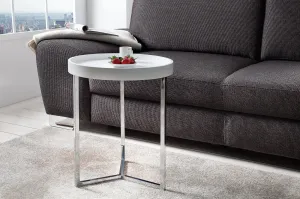 Estila Stylový příruční stolek Modul 40cm bílá / stříbrná