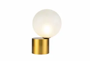Estila Art-deco kovová stolní lampa Vidar zlatá 29cm