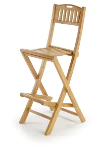 Estila Stylová barová skládací židle z teakového dřeva Jardin