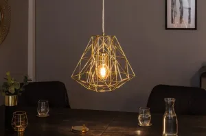 Estila Designová závěsná lampa Mira zlatá